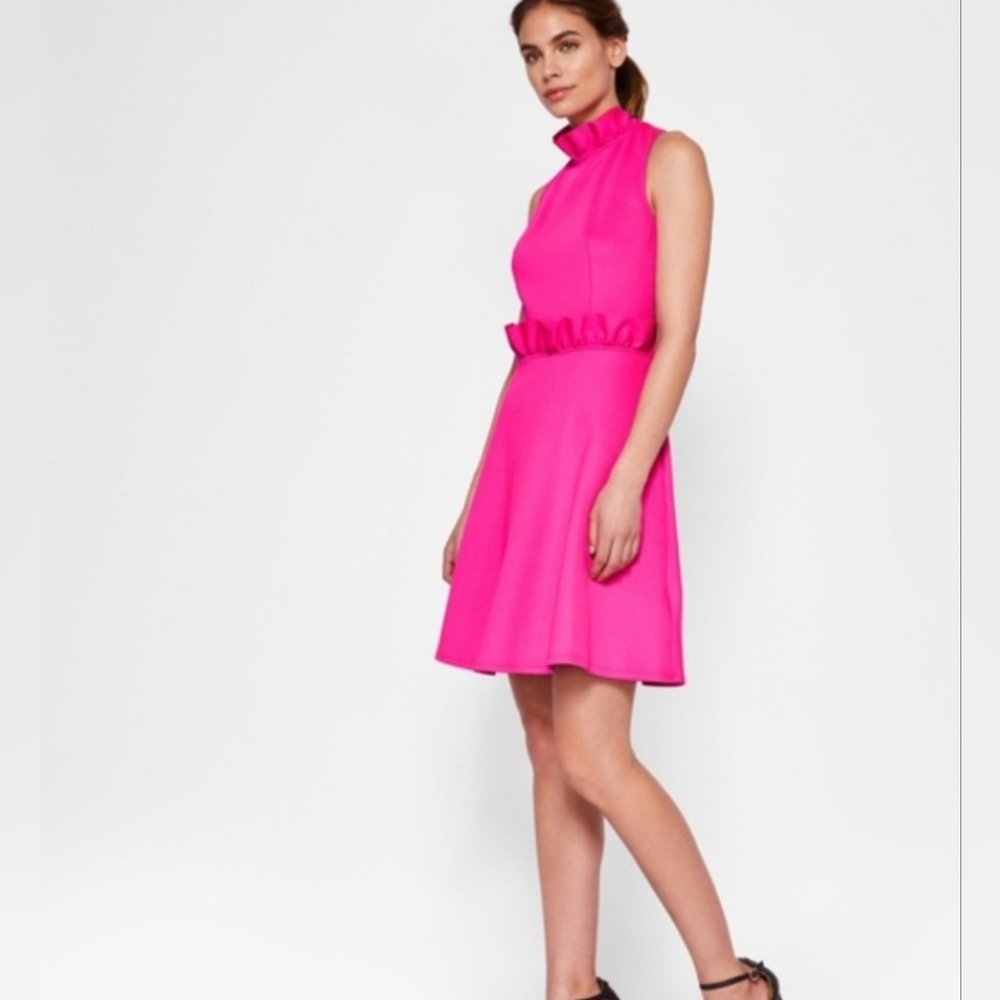 Ted Baker Janein Ruffle Waist Dress TED SIZE 1 UK SIZE S